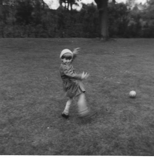 Alex White kicking a ball in Dyke Road Park